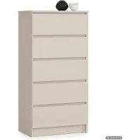 Akord Kommode K60 Kaschmir 60 cm 5 Schubladen 60x40x121 cm