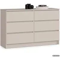 Akord Kommode K120 Kaschmir 120 cm 6 Schubladen 120x40x77 cm