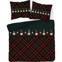 Detexpol Baumwollbettwäsche 160x200 Weihnachtsmotive Zwerge und Weihnachtsmänner