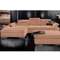 Sit&More Ecksofa SIT & MORE "Alcudia L-Form", braun, B:285cm H:73cm T:174cm, Struktur;Luxus-Kunstleder;Primabelle-Microfaser, Sofas, Ecksofa, wahlweise mit Schlaffunktion