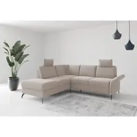 Otto Home Ecksofa "Rochelle", grau (elefant), B:240cm H:93cm T:216cm, 100% Polyester, Sofas, Ecksofa, wahlweise mit Schlaffunktion, Bettkasten und Armteilverstellung