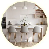 Drukarnia Piga LED-SPIEGEL 80 cm x 80 cm Asymmetrische Form Kaltweiß 6000 K
