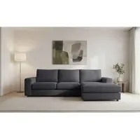 Otto Home Ecksofa "Nivette, weiches Chenille", dunkelgrau, B:269cm H:93cm T:175cm, 100% polyester, Sofas, Ecksofa, Breite 269 cm, L-Form, bodentief, mit Wellenunterfederung