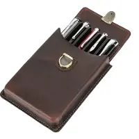 Merkloos Echtleder Stiftetui, Vintage Bleistift Organizer