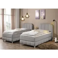 Home affaire Boxbett "Abtenau inkl. Topper", grau, B:107cm L:207cm, Komplettbetten, Boxbett, Boxbett, inkl. Topper