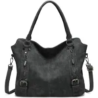 Merkloos Solidchoice – Vintage-Handtasche aus weichem PolyurethanMaterial mit verstellbarem Trageriemen für Damen