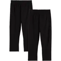 Bonprix Caprileggings , Mädchen, Gr. 164/170, N-Gr, schwarz, Obermaterial: 95% Baumwolle, 5% Elasthan, skinny fit, Hosen Caprileggings, aus Baumwoll-Mix, Skinny Fit, Capri-Länge, im 2er-Pack