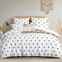 Merkloos Bettwäsche-Set 200x200 cm – 3-teilig – Mikrofaser – Punkte