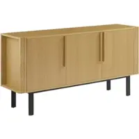 Otto Home Sideboard "Stiven", braun (naturfarben), B:160cm H:80cm T:40cm, Sideboards, Sideboard, Eukalyptus und Esche, kombiniert mit Melamin, MDF und ABS-Kunststoff