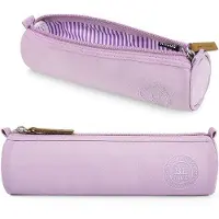 OEM Etui für Jungen und Mädchen, schattige runde glatte Etui mit Reißverschluss, lila Etui Organizer für Jugendliche, tragbarer Kugelschreiberbeutel mit 1 Fach für Schule und Büro