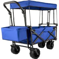 OEM Faltbarer Bollerwagen mit abnehmbarer Kapuze, aus Oxford-Stoff, mit großen Rädern, verstellbaren Griffen, geeignet für Strand, Garten und Sport.
