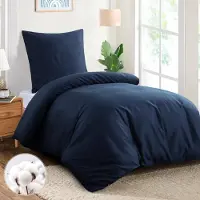 Merkloos Baumwoll Bettwäsche Set 140 x 200 cm Blau