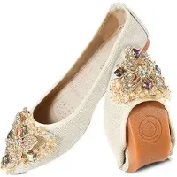 OEM Flexibele Balletschaarsteppen - Gewatteerd Voetbed - Bling Flats - Ademend Microfiber - Flexibele Zool