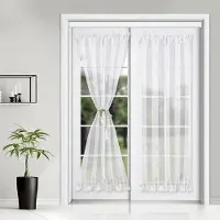 OEM Terrassengordine mit Doppel-Rod-Pocket - 64cm x 102cm - Weiß