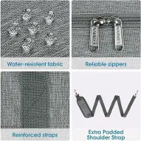 Unyqoos Handgepäcktasche 40×20×25 cm – faltbare Reisetasche 20 L grau, wasserabweisender nylonähnlicher Stoff, Schulterriemen, für 45 cm Koffergriff