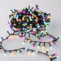 Spetebo LED Lichterkette 10 m für Außen und Innen 500 mini Kugeln mit Timer - bunt - Multicolor Kugellichterkette batteriebetrieben mit 8 Funktionen