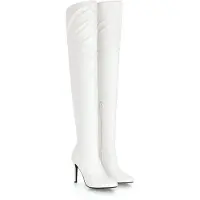 Merkloos Elzusha - Hohe Stiefel mit seitlichem Reißverschluss und Stilettoabsatz, mit Punktmuster, 10 cm Absatzhöhe