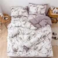 Sonstiges Bettwäsche-Set Marmor-Design Mikrofaser 220x240cm Braun 2-teilig