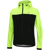 Merkloos Funktionelle Regenjacke mit Kapuze für Radfahrer, winddicht und atmungsaktiv, Farbe: Schwarz, Größe: M