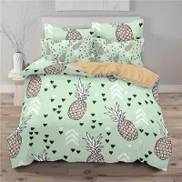 Sonstiges Bettwäsche Set Ananas Tropisch 135x200cm + 80x80cm Mikrofaser Kinder