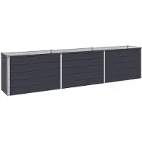 Syfax Hochbeet im Garten Anthrazit 242 x 40 x 55 cm Verzinkter Stahl