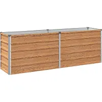 Syfax Hochbeet im Garten Holz Braun 163 x 40 x 55 cm Verzinkter Stahl