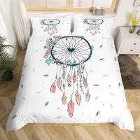 Benza Ibenzoa Boho-Blumen Bettwäsche-Set für Mädchen & Frauen, weiche Mikrofaser, 3D-Blumenmuster, maschinenwaschbar & trocknergeeignet