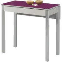 OEM Ausziehbarer Glastisch, Aubergine, 90x50 cm, Metallgestell