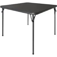 OEM Klapptisch 85x85x70 cm, quadratisch, Vinyl, für 4 Personen, schwarz
