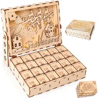 Dripio Adventskalender aus Holz, DIY, 24 Schubladen, 29x20,5x25,5 cm