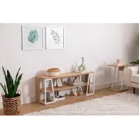 Dripio TV-Standard mit Metallrahmen, Saphir/Weiß, 123,6x30x48,6 cm