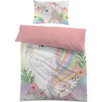 Merkloos Einhorn Bettbezug Set für Kinder 135 x 200 cm