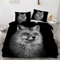 Sonstiges Bettwäsche-Set Fuchs 155x220 cm 3-teilig Mikrofaser mit Reißverschluss 2 Kissenbezüge 80x80 cm
