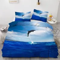 Sonstiges Bettwäsche-Set Delfin 135x200 cm 2-teilig Mikrofaser 3D Motiv mit Reißverschluss