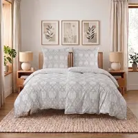 Buymax Wendebettwäsche 135x200 cm 4-teilig (2x Bettbezüge 135x200 cm + 2x Kissenbezüge 80x80 cm), PolyBaumwolle Geometrisch Grau