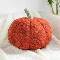 Unyqoos Kuscheliges Kürbis-Kissen – dekoratives Plüsch-Dekokissen für Herbst & Halloween, Sofa- und Bettkissen, ideal fürs Kinderzimmer, gefüllt mit PP-Füllung, Orange/Gelb/Rot