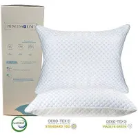 Unyqoos Princess Line viskoelastisches Memory-Foam Kopfkissen – zerkleinerter Visco-Schaum, kühlend & verstellbar, druckentlastend, 50×70 cm, 2er-Set, abnehmbarer Bezug, 30 Tage Probe