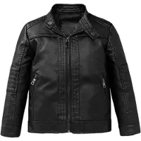 Merkloos Solidchoice – Kinderjacke im Biker-Stil aus Kunstleder, mit langen Ärmeln