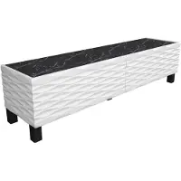 Dripio TV-Standard 149,2x35x38 cm, weiß/schwarz, Melamin-Spanplatte, 18 mm