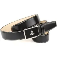 Anthoni Crown Ledergürtel , Herren, Gr. 85, schwarz, Leder, unifarben, Gürtel Ledergürtel, Ledergürtel mit Ankerlogo