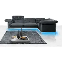 AEA Wohnlandschaft Polster Ecke Eck Sofa Couch Garnitur Landschaft Leder 1055