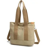 Merkloos Omgoods – Geräumige Canvas-Handtasche mit vielen Fächern für den täglichen Gebrauch