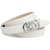 Anthoni Crown Ledergürtel , Damen, Gr. 110, weiß, Leder, unifarben, Gürtel Ledergürtel, Eleganter Klassiker in schwarz mit Glitzersteinen