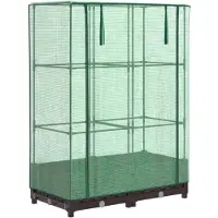 vidaXL Hochbeet mit Gewächshaus-Aufsatz Rattan-Optik 80x40x123 cm