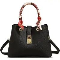 Merkloos Omgoods – Elegante schwarze Damenhandtasche mit verstellbarem Schultergurt