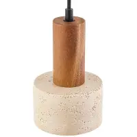 LUCANDE Hängeleuchte Carlotta, 3-flg., 80 cm, beige, Beton