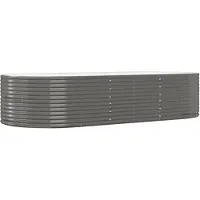 vidaXL Hochbeet Grau 291x140x68 cm Verzinkter Stahl