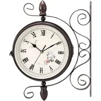 Merkloos Doppelseitige Vintage-Wanduhr für Innen und Außen