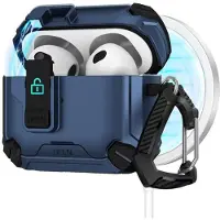 INF Magnetische Blaue AirPods Pro 3 Hülle mit Ständer für AirPods Pro 4