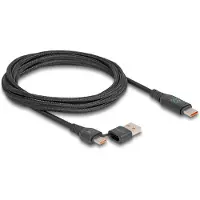DeLOCK USB 2.0 Schnellladekabel USB Type-C + USB Typ-A Stecker zu USB Type-C Stecker PD 3.1 140 W mit Leistungsanzeige 1,20 m, 1,2 m, USB A/USB C, USB C, USB 2.0, 0,48 Gbit/s, Schwarz